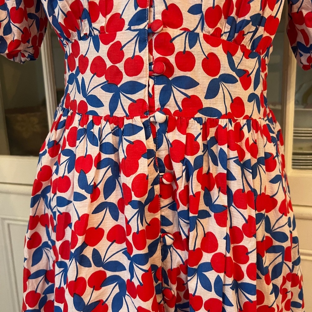 Boden Lillian Women's Cotton Midi Dress, Size 8, Red Cherry, UK12 NWOT - Picture 5 of 10